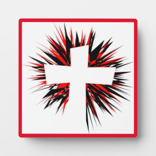 WEIßER STERNSPRENGKREUZ FOTOPLATTE
