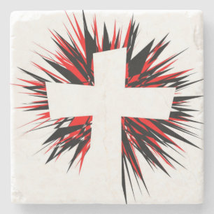 WEIßER STERNSPRENGKREUZ STEINUNTERSETZER