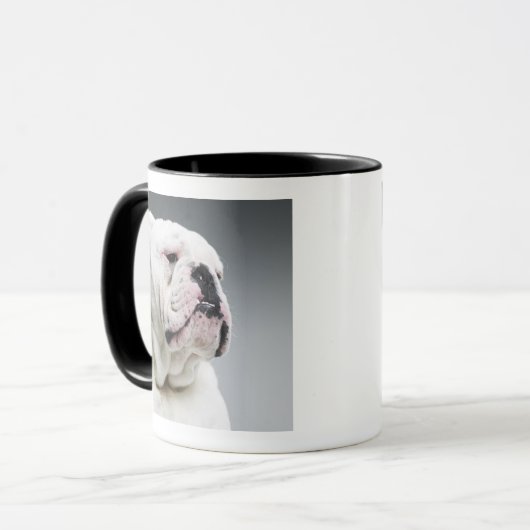 Weißer Stier-Hund Tasse (Vorderseite Links)
