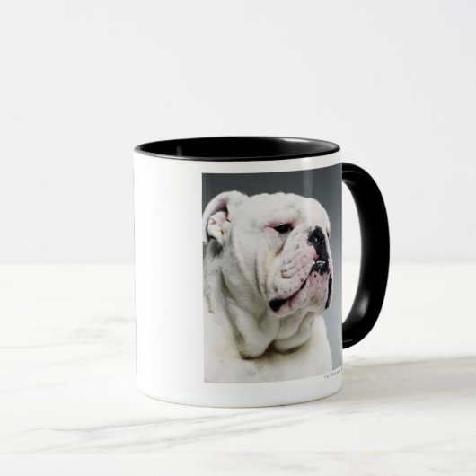 Weißer Stier-Hund Tasse (VorderseiteRechts)