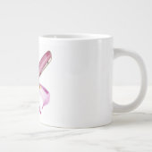 weißer Stift mit rosa Band Jumbo-Tasse (Rechts)