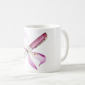 weißer Stift mit rosa Band Kaffeetasse (VorderseiteRechts)