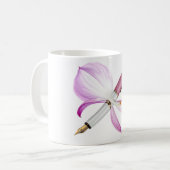 weißer Stift mit rosa Band Kaffeetasse (Vorderseite Links)