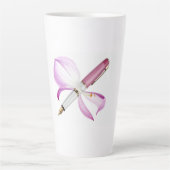 weißer Stift mit rosa Band Milchtasse (Vorderseite)