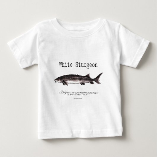 Weißer Stör betitelte Einzelteile Baby T-shirt (Vorderseite)