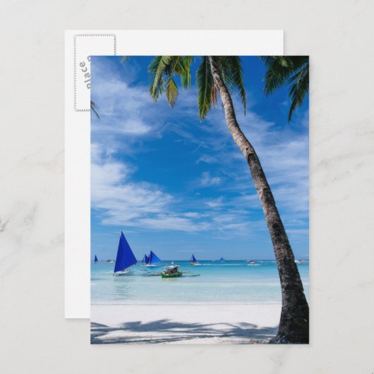 Weißer Strand | Boracay, Philippinen Postkarte (Vorne/Hinten)