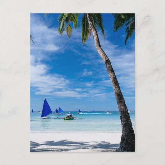 Weißer Strand | Boracay, Philippinen Postkarte (Vorderseite)