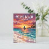 Weißer Strand Philippinen Postkarte (Stehend Vorderseite)