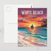 Weißer Strand Philippinen Postkarte (Vorne/Hinten)