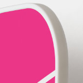 Weißer Streifen mit glänzenden rosa Untergrund Pickleball Schläger (Linke Seite)