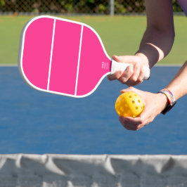 Weißer Streifen mit glänzenden rosa Untergrund Pickleball Schläger