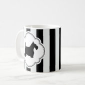 Weißer Streifen-SchwarzesScottie Kaffeetasse (Vorderseite Links)