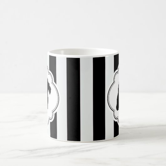 Weißer Streifen-SchwarzesScottie Kaffeetasse (Mittel)