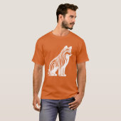 Weißer Strickhund Vintag T-Shirt (Vorne ganz)