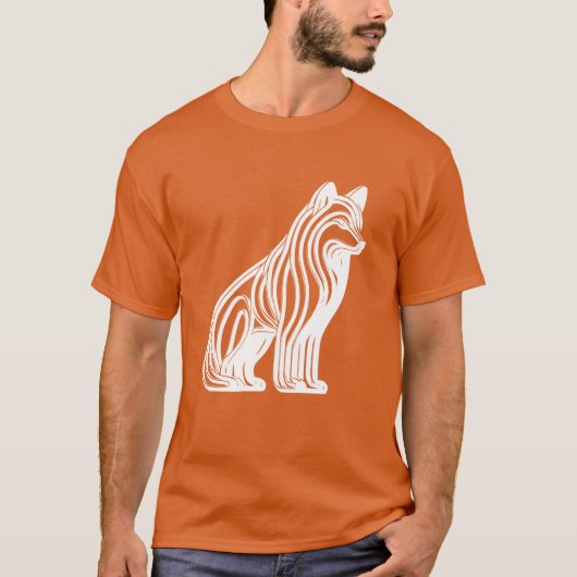 Weißer Strickhund Vintag T-Shirt (Vorderseite)