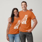 Weißer Strickhund Vintag T-Shirt (Unisex)