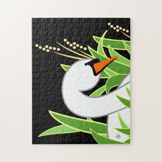 Weißer stummer Schwan Puzzle (Vertikal)