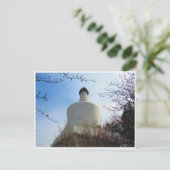 weißer Stupa Postkarte (Stehend Vorderseite)