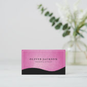 Weißer Stylist Rosa Textur schwarze Welle Visitenkarte (Stehend Vorderseite)