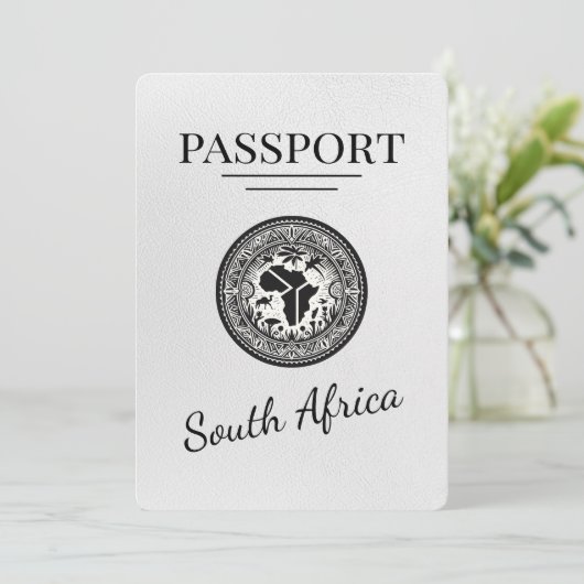 Weißer Südafrikanischer Pass Save The Date (Stehend Vorderseite)