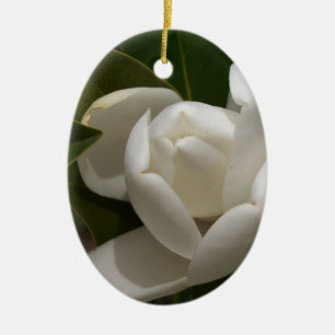 Weißer Südmagnolia-Blume Keramikornament