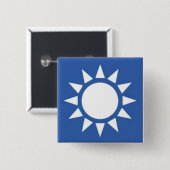 Weißer Sun-Button Button (Vorne & Hinten)