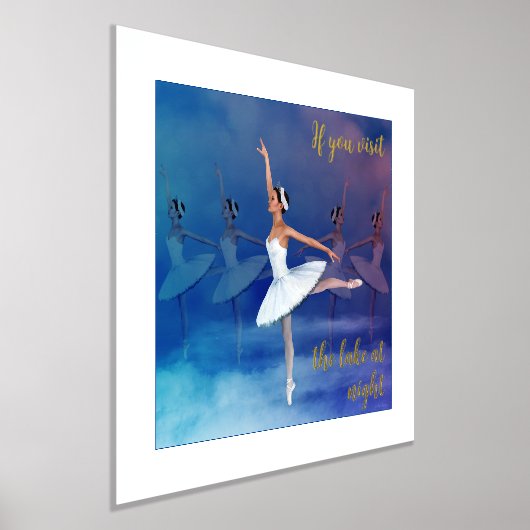 Weißer Swan Ballerinas am Lake Ballet - Sondertext Foliendrucke (Ablage )