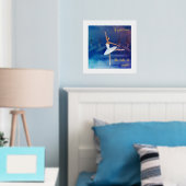 Weißer Swan Ballerinas am Lake Ballet - Sondertext Foliendrucke (In Situ (Schlafzimmer))