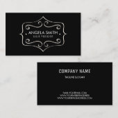 Weißer Swirbelrahmen Visitenkarte (Vorne/Hinten)