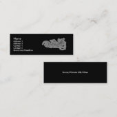 Weißer Swirt auf schwarz - Maßgeschneidert Mini Visitenkarte (Vorne/Hinten)
