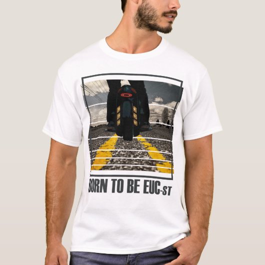 Weißer T - Shirt für EUC-Fahrer (Vorderseite)