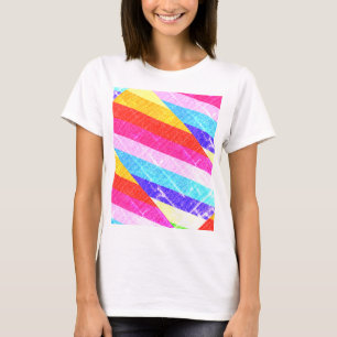 Weißer T - Shirt mit Farben