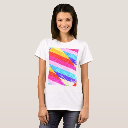 Weißer T - Shirt mit Farben (Vorne ganz)
