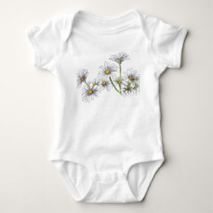 Weißer T - Shirt mit Gänseblümchen