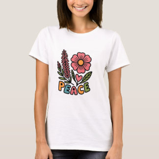 Weißer T - Shirt schönes Design mit Blume Platz