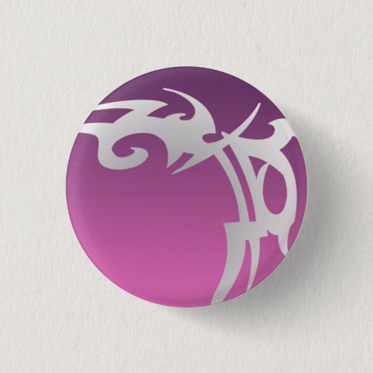 Weißer Tätowierungsdruck mit lila Farbverlauf Button (Vorderseite)