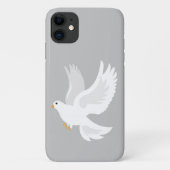 Weißer Taubenvogel auf grau Case-Mate iPhone Hülle (Rückseite)