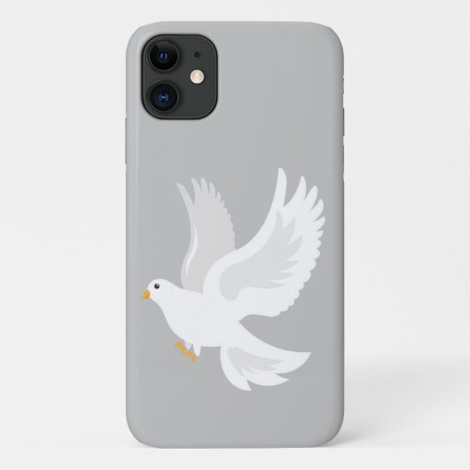 Weißer Taubenvogel auf grau Case-Mate iPhone Hülle (Rückseite)