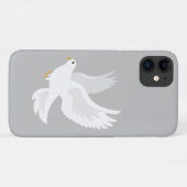 Weißer Taubenvogel auf grau Case-Mate iPhone Hülle (Rückseite (Horizontal))