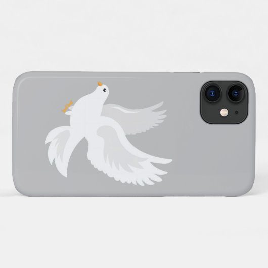 Weißer Taubenvogel auf grau Case-Mate iPhone Hülle (Rückseite (Horizontal))
