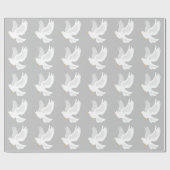 Weißer Taubenvogel auf grau Geschenkpapier (Flach)