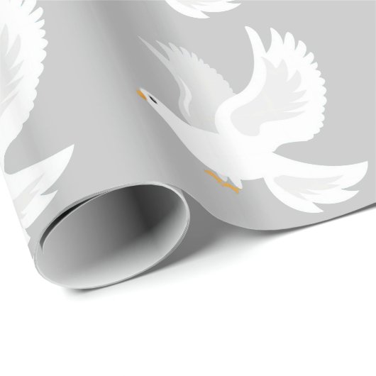 Weißer Taubenvogel auf grau Geschenkpapier (Rolleneckpunkt)