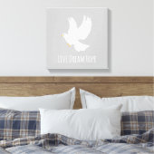 Weißer Taubenvogel auf grau Leinwanddruck (Insitu (Schlafzimmer))