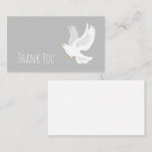 Weißer Taubenvogel auf grau Mitteilungskarte (Vorne/Hinten)