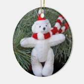 Weißer Teddybär Keramik Ornament (Links)