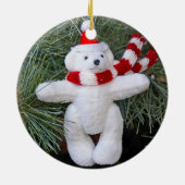 Weißer Teddybär Keramik Ornament (Hinten)