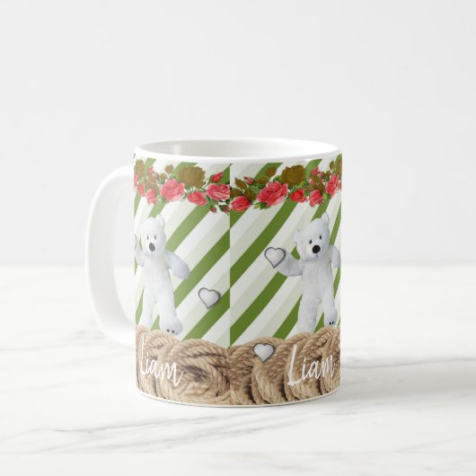Weißer Teddybär Tasse (Vorderseite Links)