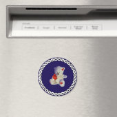 Weißer Teddybär, weißer Rahmen, Magnet (In Situ (Geschirrspüler))