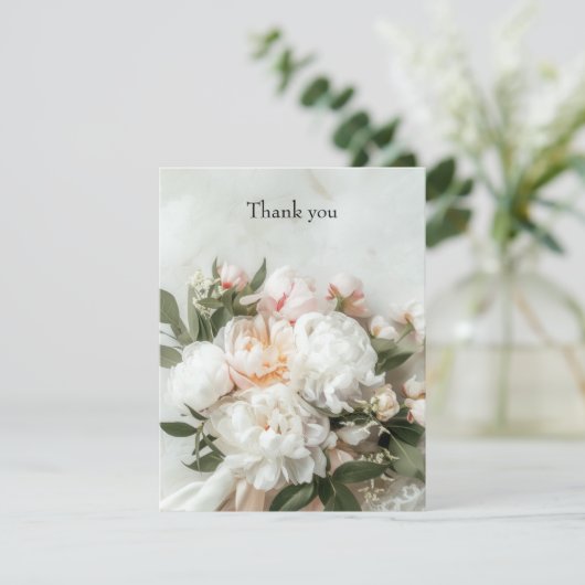 Weißer Teppich mit Spitzen Dankeskarte (Stehend Vorderseite)