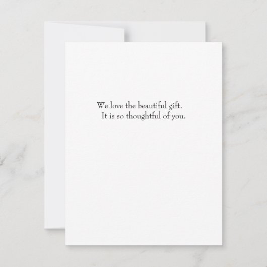 Weißer Teppich mit Spitzen Dankeskarte (Rückseite)